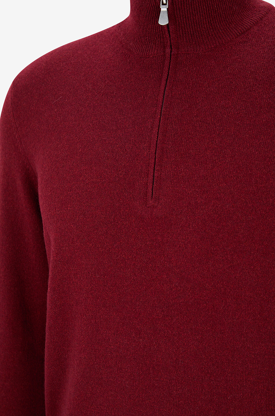 GRAN SASSO Pull fin col montant zippé en cachemire Homme ROUGE MOYEN 3