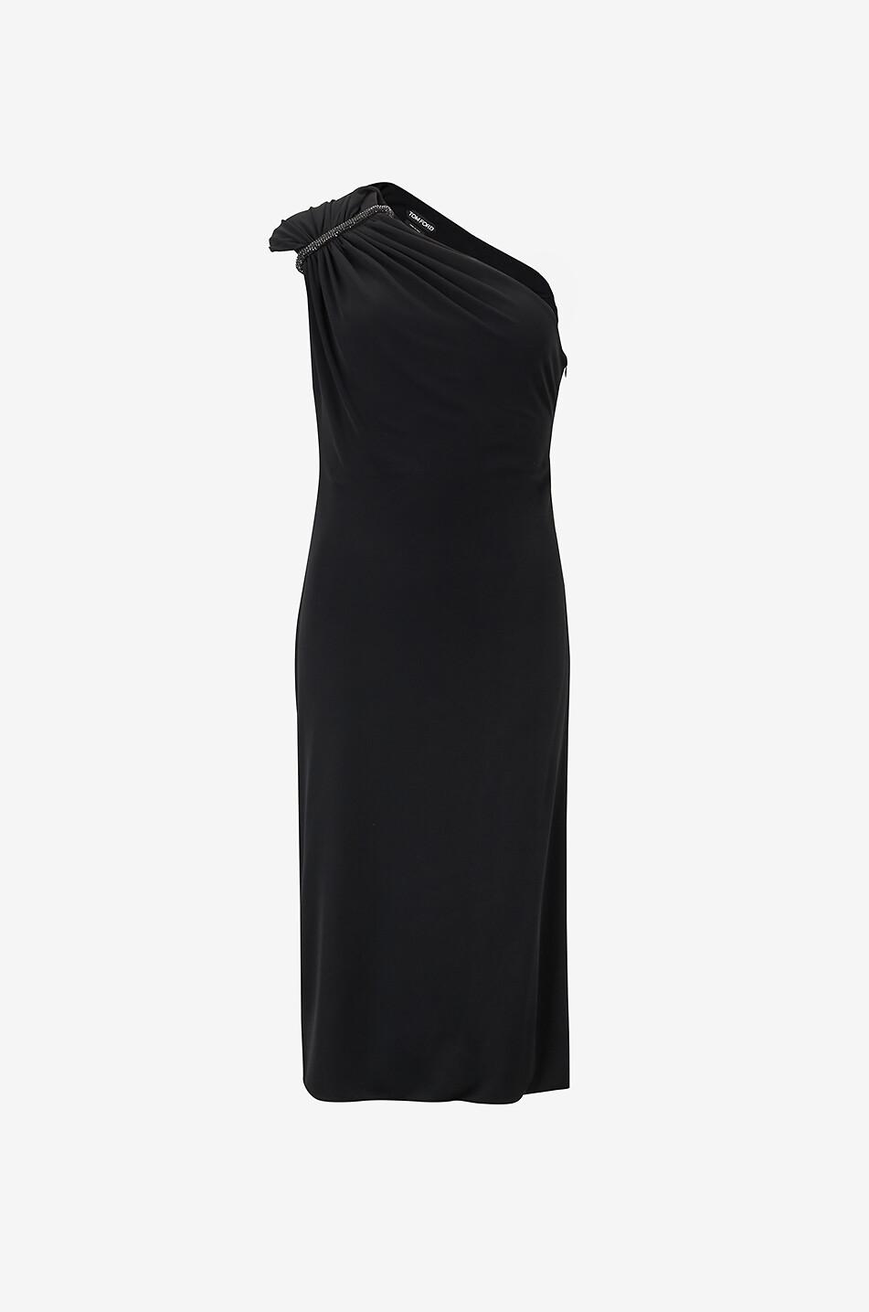 TOM FORD Robe courte à épaule dénudée en jersey à cristaux Femme NOIR 1