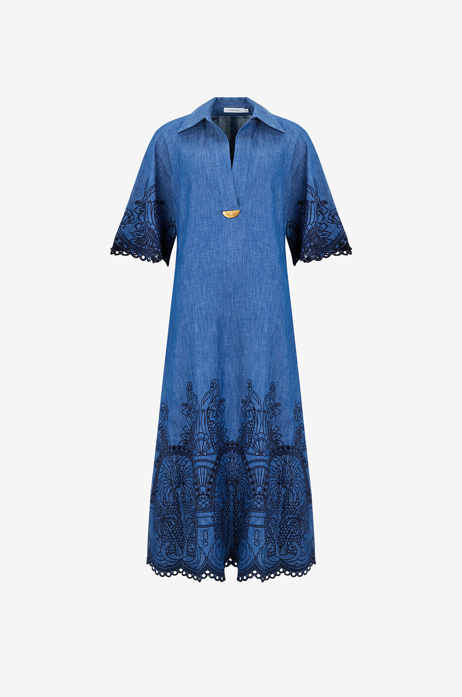 ZIMMERMANN Besticktes Tunikakleid aus Denim Coco Damen BLAU 1
