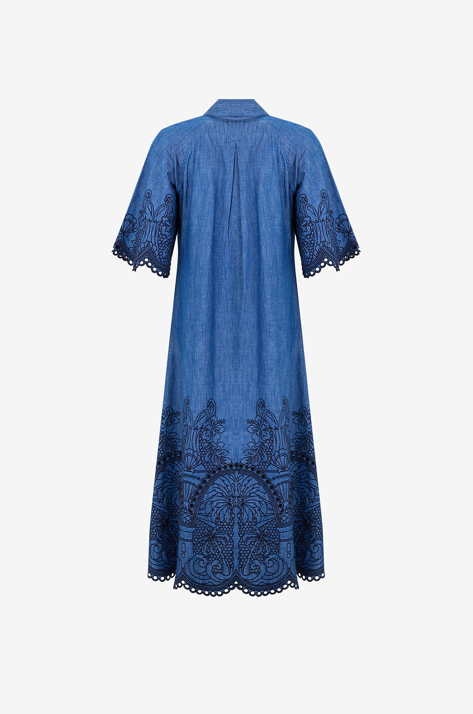 ZIMMERMANN Besticktes Tunikakleid aus Denim Coco Damen BLAU 2