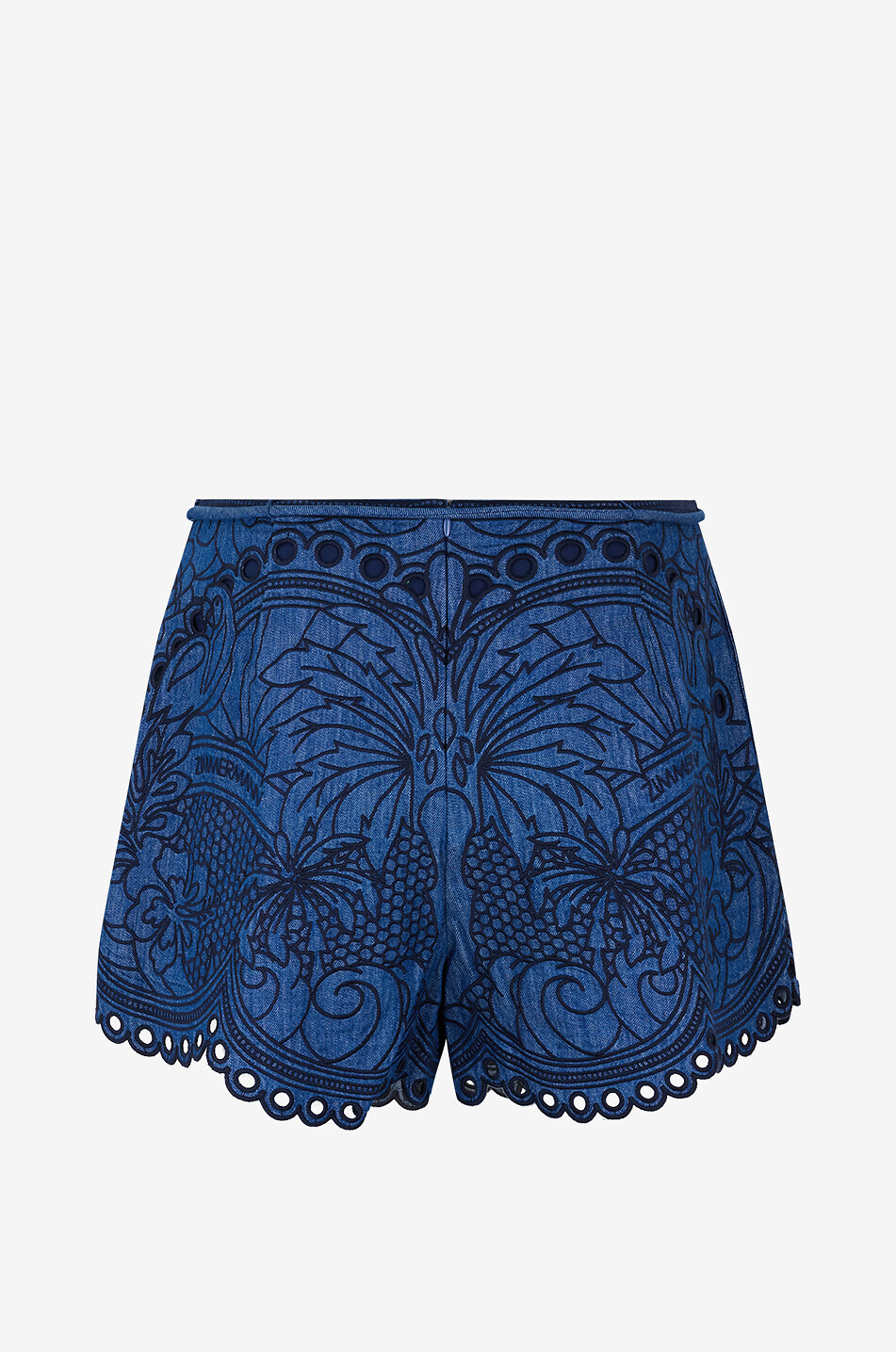 ZIMMERMANN Bestickte Shorts aus leichtem Denim Damen BLAU 2