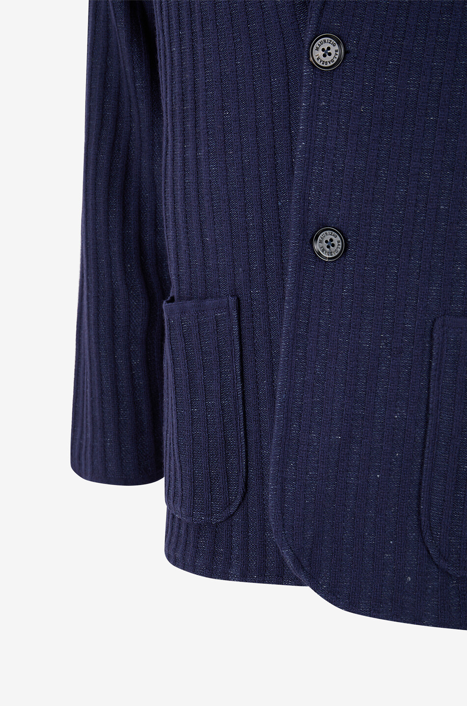 MAURIZIO BALDASSARI Rippstrick-Blazer aus Seiden- und Kaschmirmix Herren MITTELBLAU 3