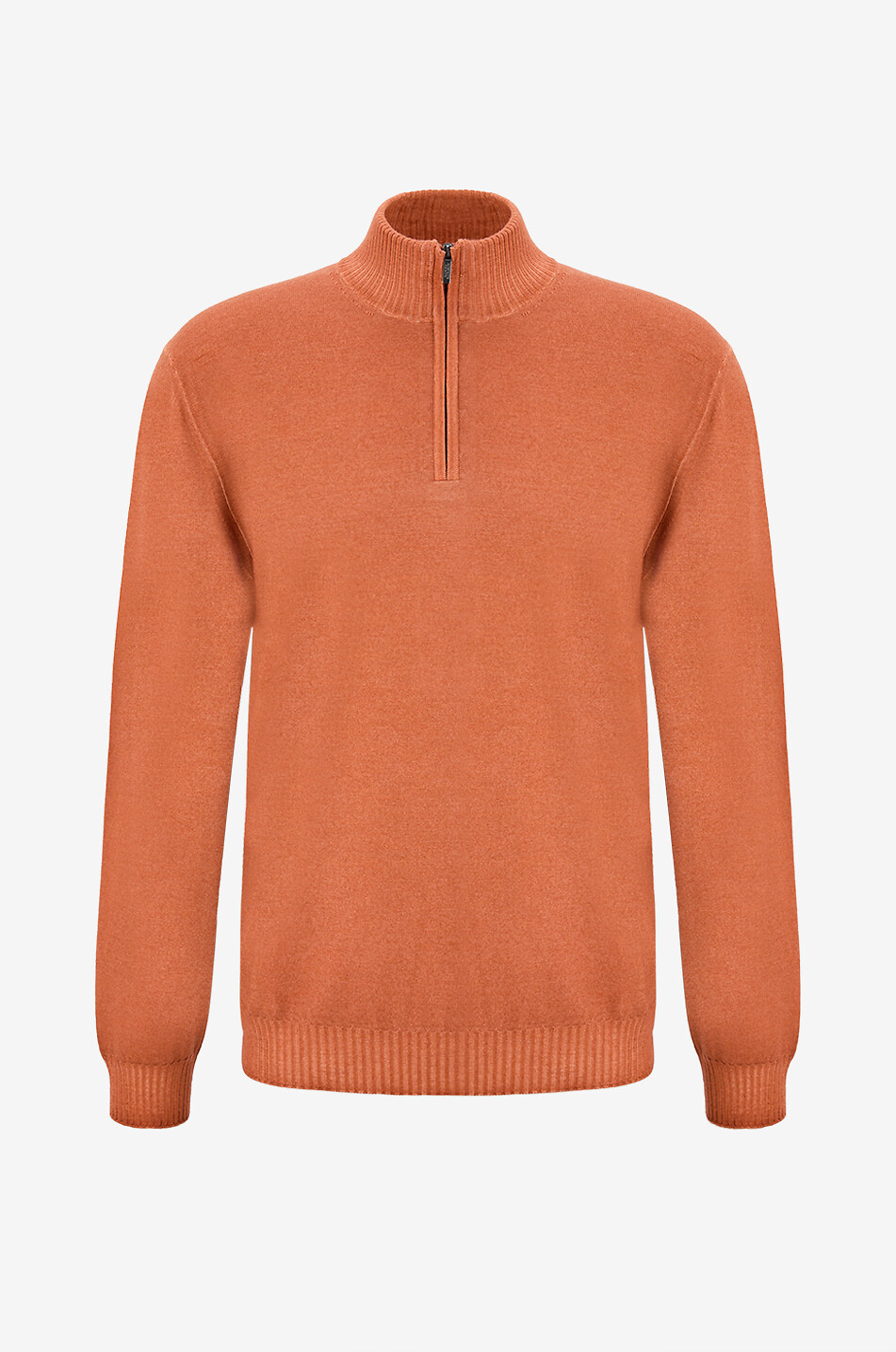 Pull en laine vierge à col montant zippé