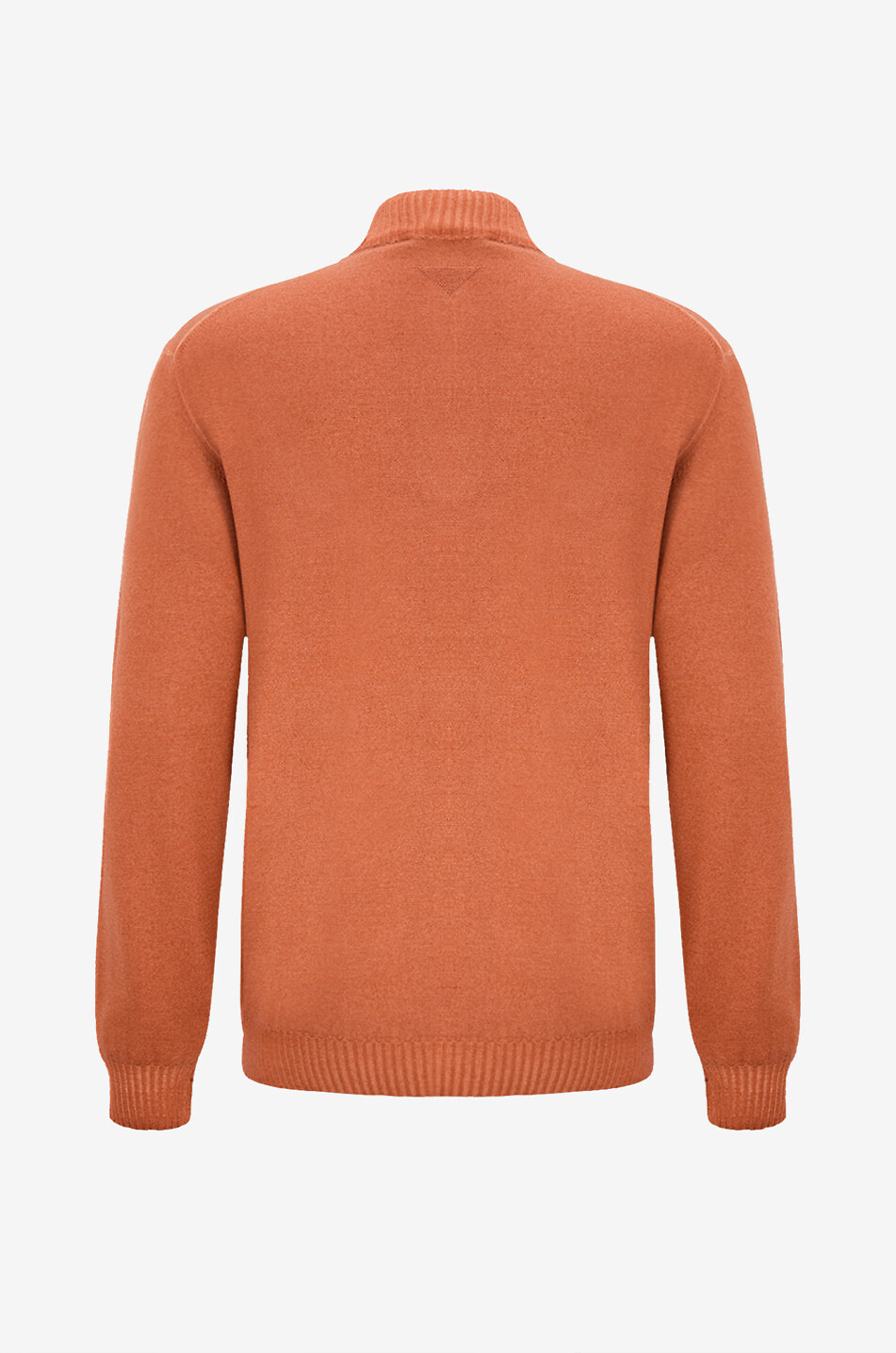 MAURIZIO BALDASSARI Pull en laine vierge à col montant zippé Homme ORANGE MOYEN 2