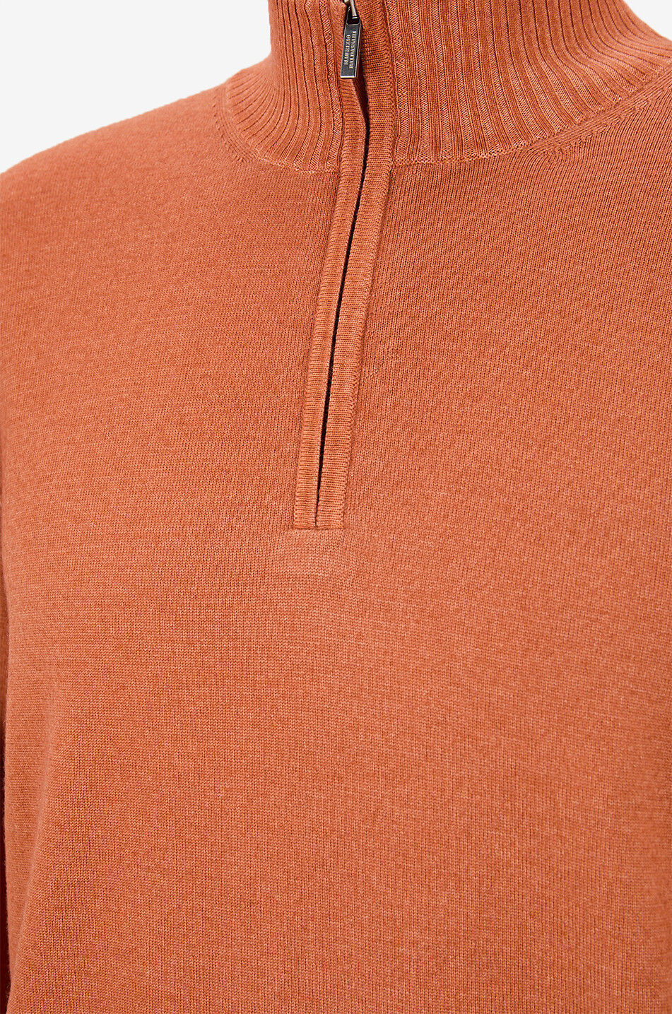 MAURIZIO BALDASSARI Pull en laine vierge à col montant zippé Homme ORANGE MOYEN 3