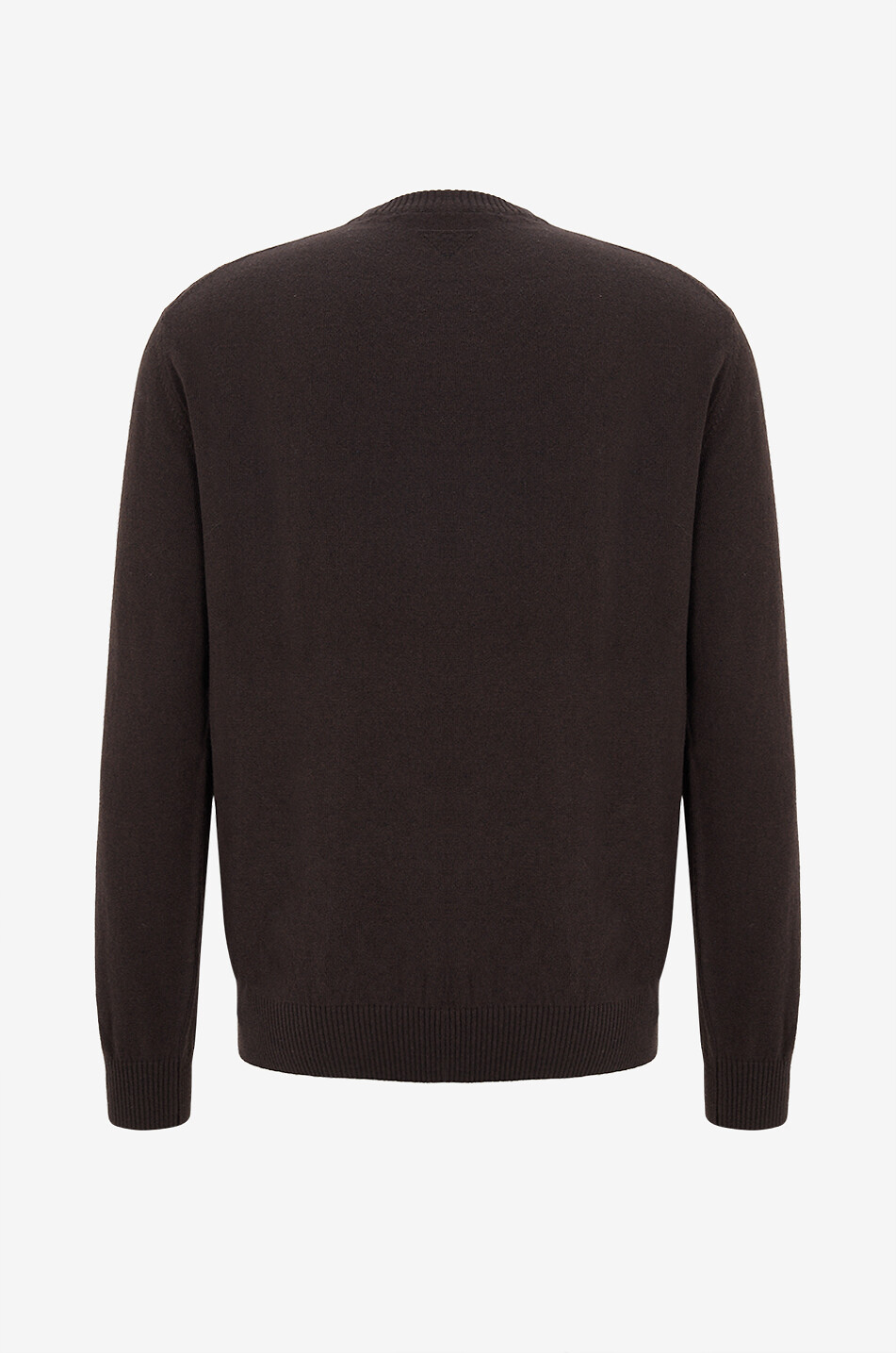 MAURIZIO BALDASSARI Pull à col rond en maille zigzag de laine et cachemire Homme MARRON FONCÉ 2