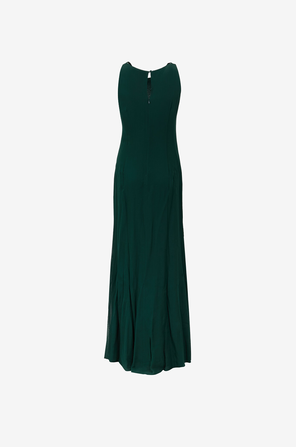 REFORMATION Senna Forest long draped crepe sleeveless dress Women DARK GREEN 2