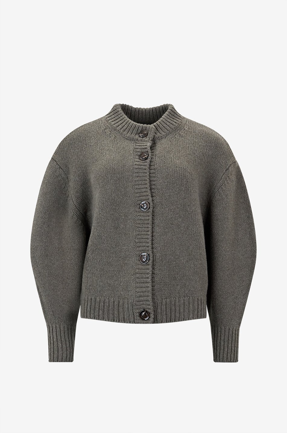 SOEUR Leonard rounded wool cardigan Women KHAKI 1