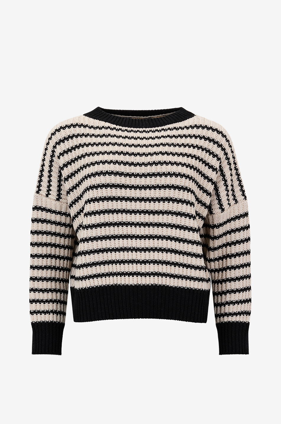 WEEKEND MAX MARA Gestreifter Strickpullover mit Rundhalsausschnitt Ezor Damen BEIGE 1