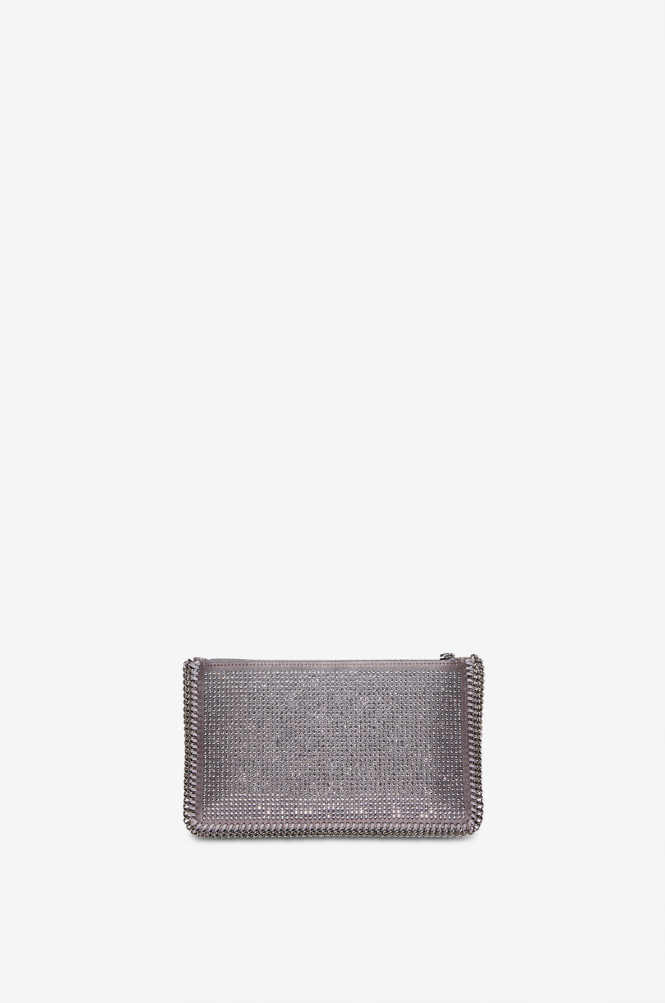 STELLA McCARTNEY Mini sac porté épaule en satin et cristaux Falabella Pochette Femme ARGENT 1