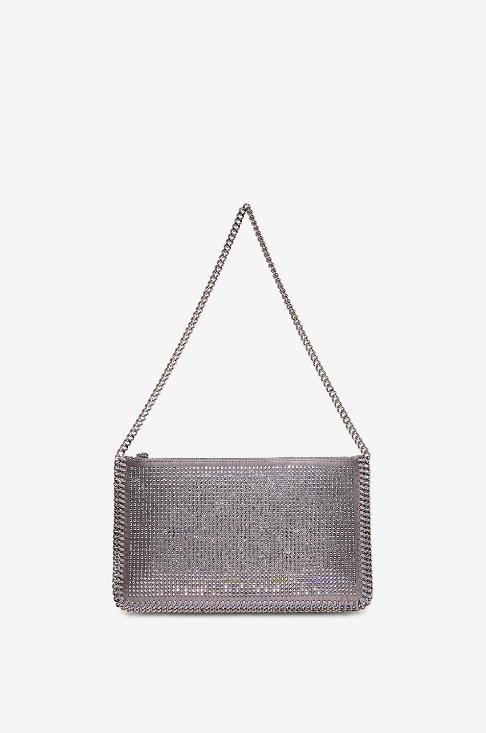 STELLA McCARTNEY Mini sac porté épaule en satin et cristaux Falabella Pochette Femme ARGENT 3