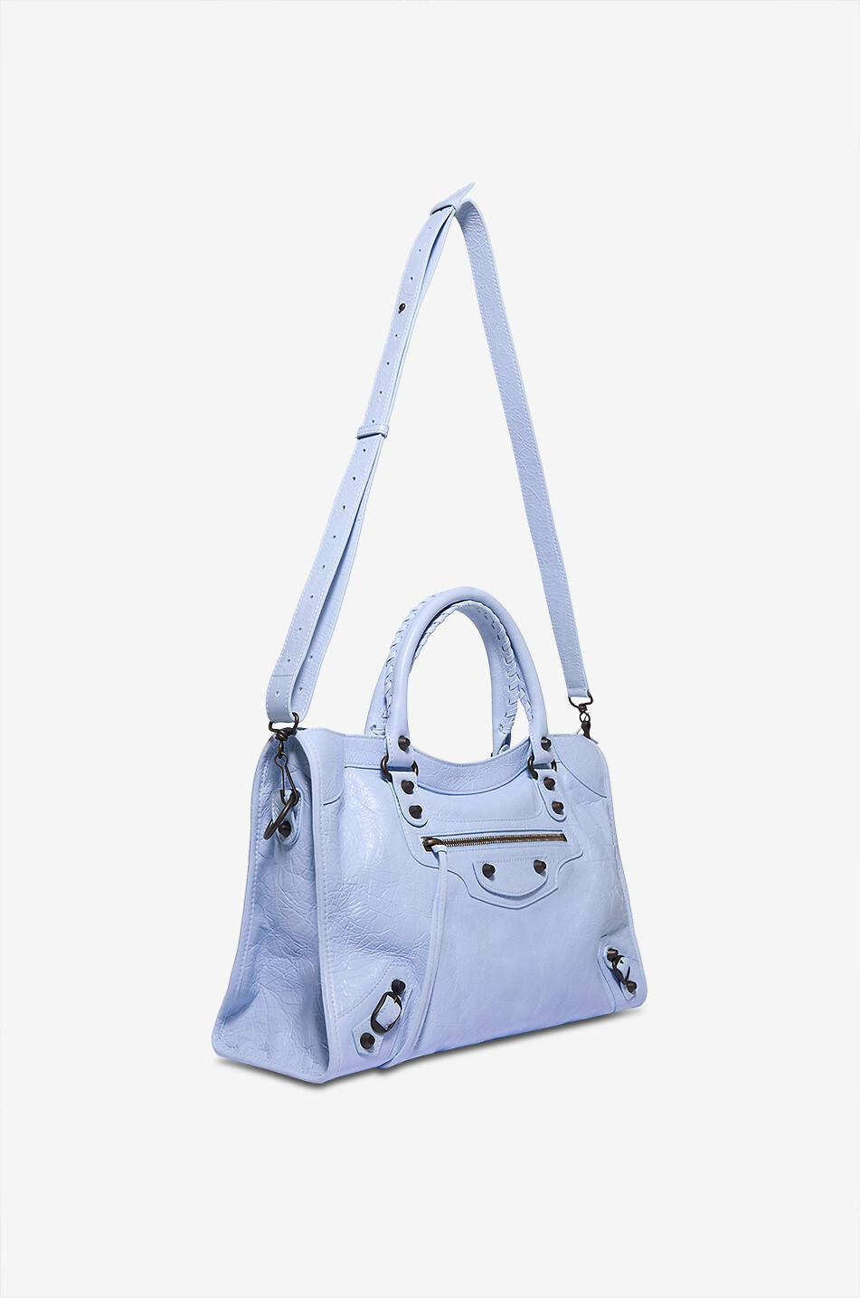 BALENCIAGA Handtasche aus Arenaleder Le City M Damen HELLBLAU 5
