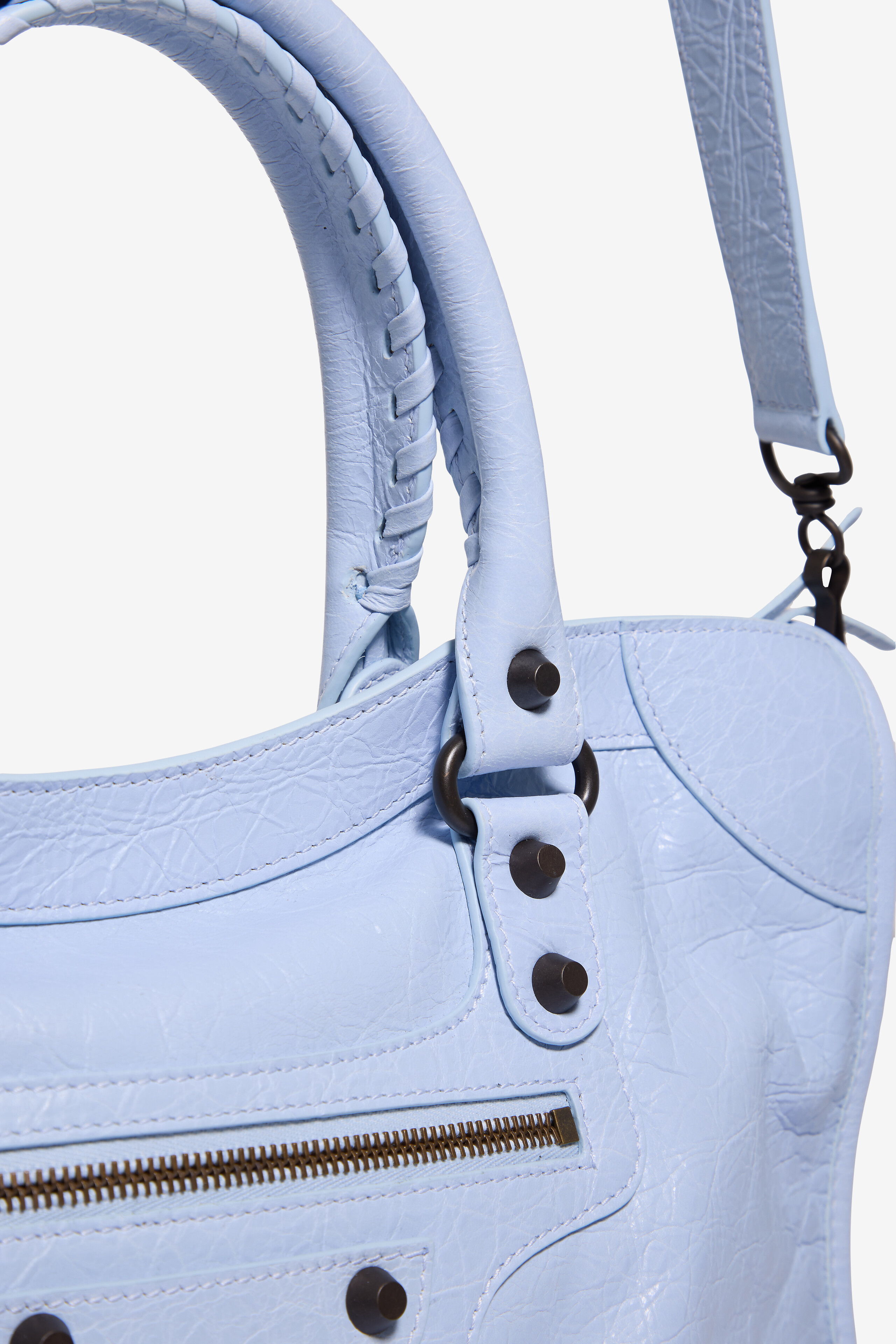 BALENCIAGA Handtasche aus Arenaleder Le City M Damen HELLBLAU 6