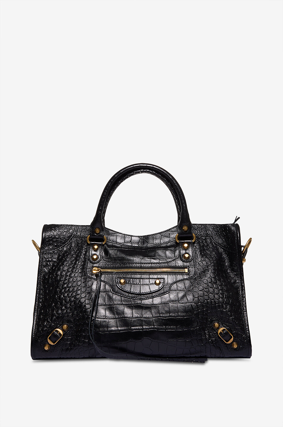 Handtasche aus Leder in Kroko-Optik Le City Medium