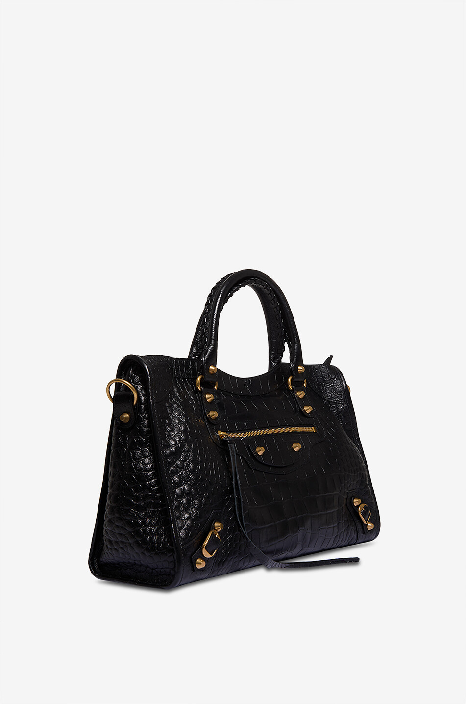 BALENCIAGA Handtasche aus Leder in Kroko-Optik Le City Medium Damen SCHWARZ 2