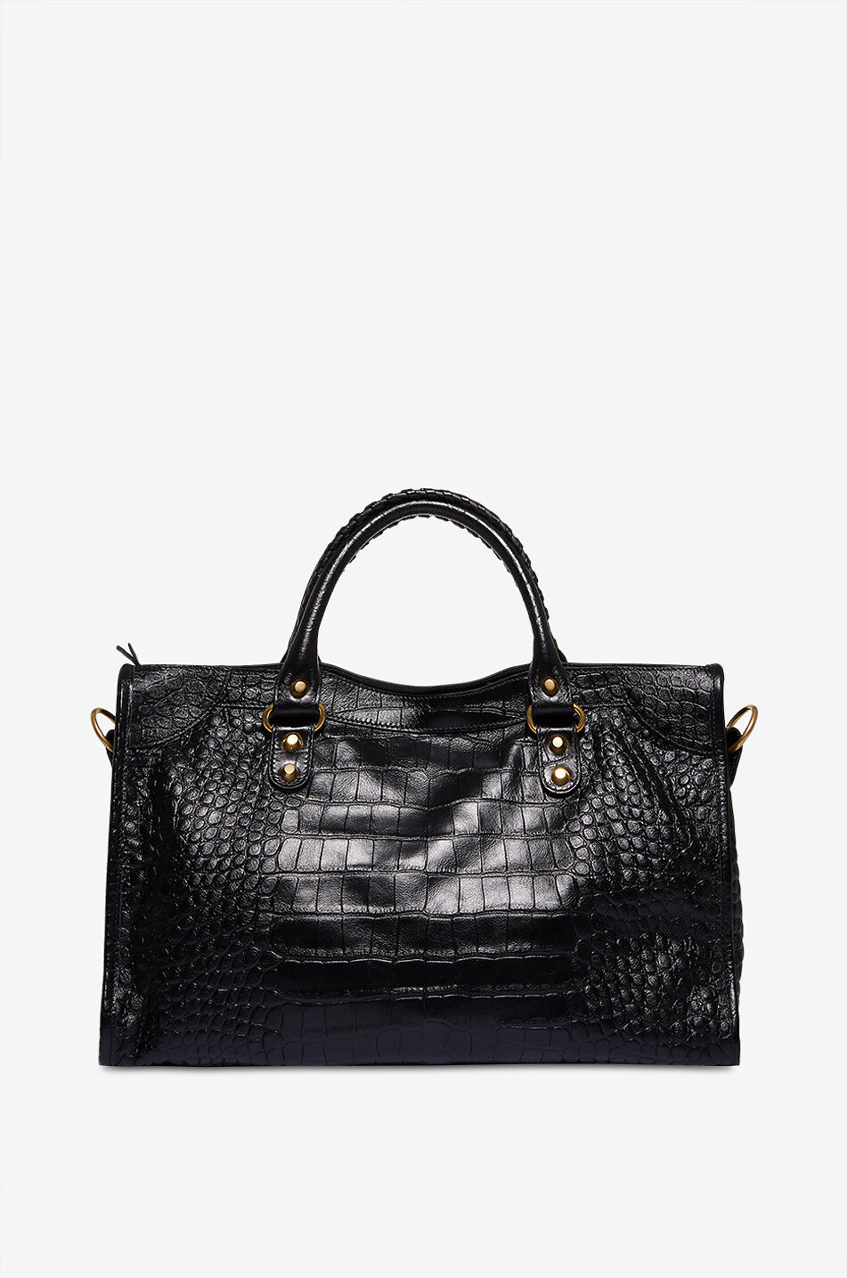 BALENCIAGA Handtasche aus Leder in Kroko-Optik Le City Medium Damen SCHWARZ 3