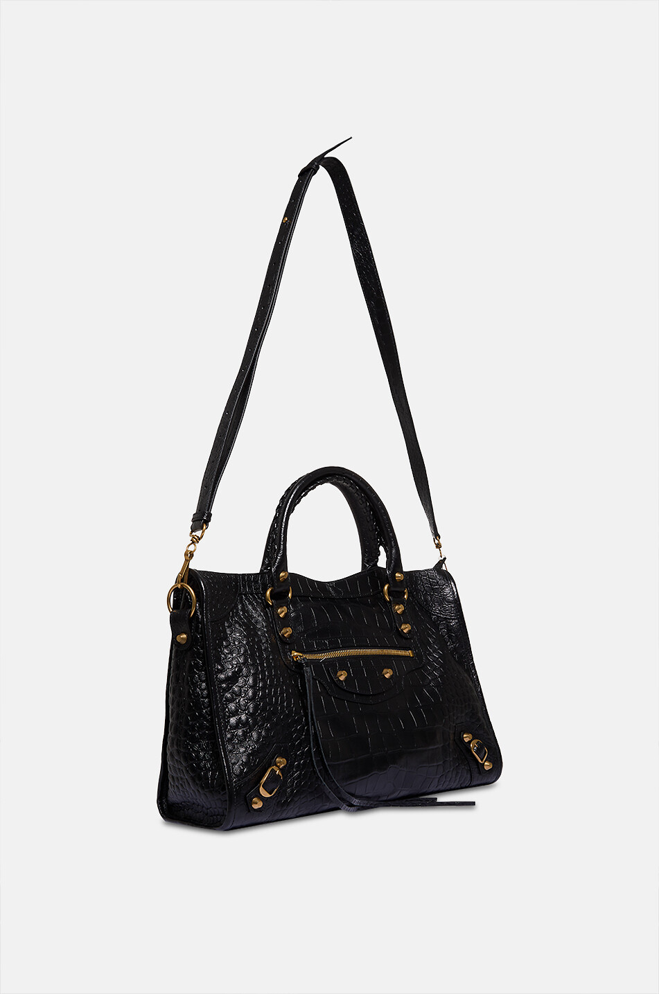 BALENCIAGA Handtasche aus Leder in Kroko-Optik Le City Medium Damen SCHWARZ 5