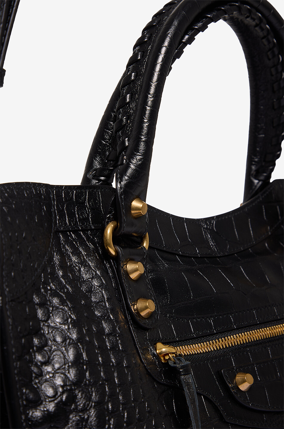 BALENCIAGA Handtasche aus Leder in Kroko-Optik Le City Medium Damen SCHWARZ 6
