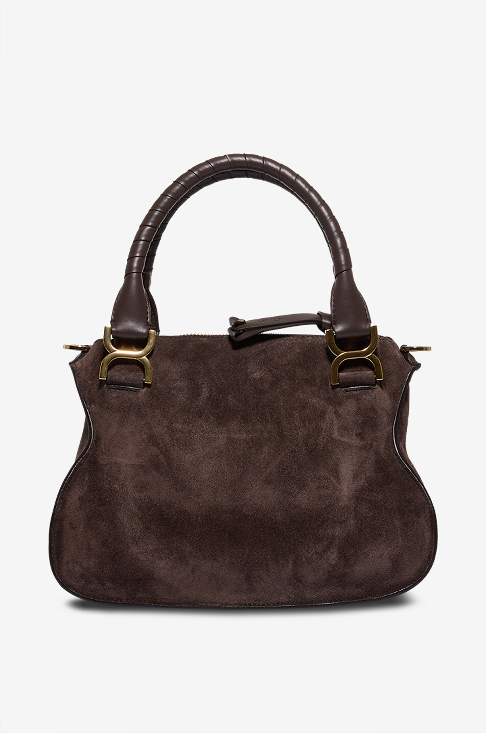 CHLOE Marcie Small suede hand and shoulder bag Women DARK BROWN 3