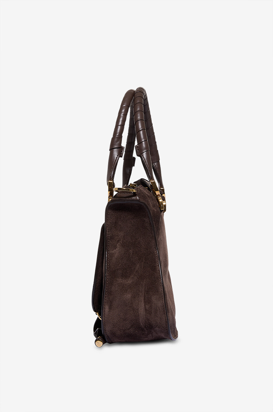 CHLOE Marcie Small suede hand and shoulder bag Women DARK BROWN 4