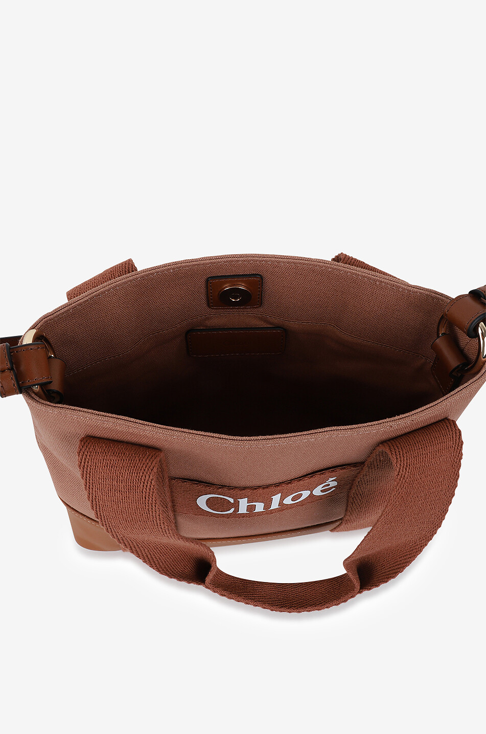 CHLOE Woody-style girls' canvas and leather tote bag Girl LIGHT BROWN 5