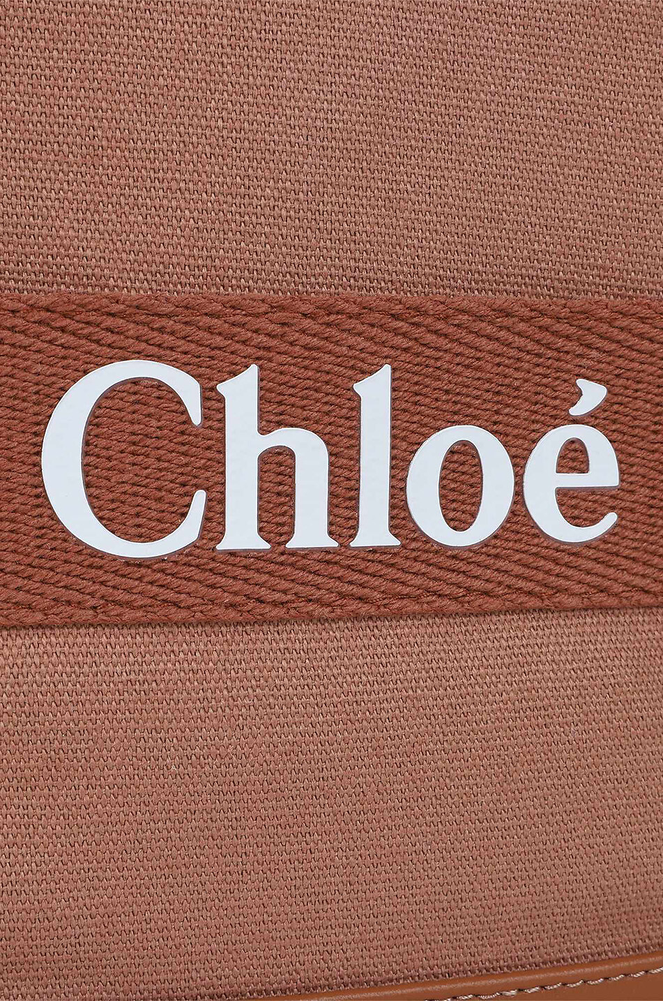 CHLOE Woody-style girls' canvas and leather tote bag Girl LIGHT BROWN 6