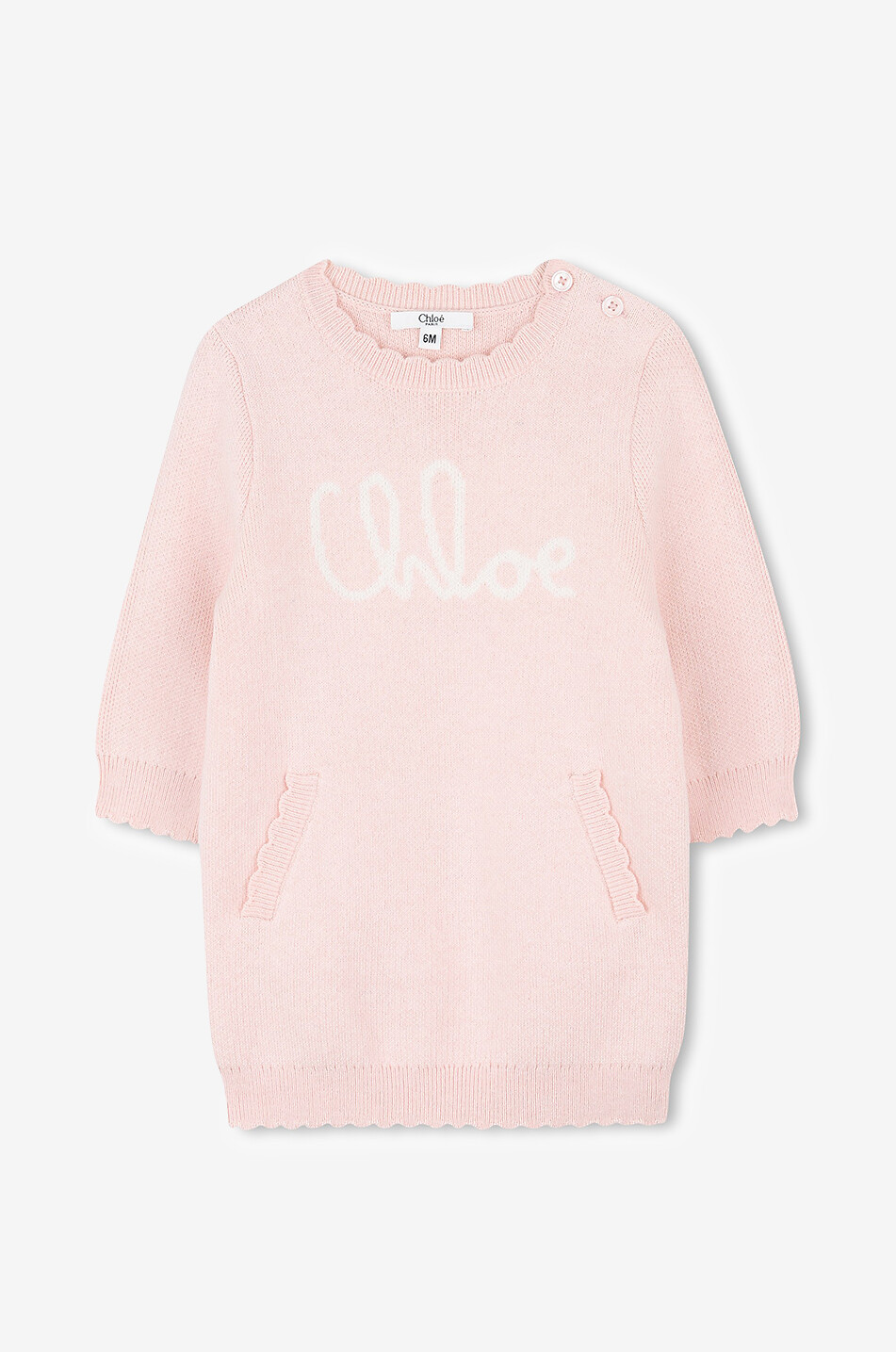 Chloé Signature cotton and wool baby knit dress