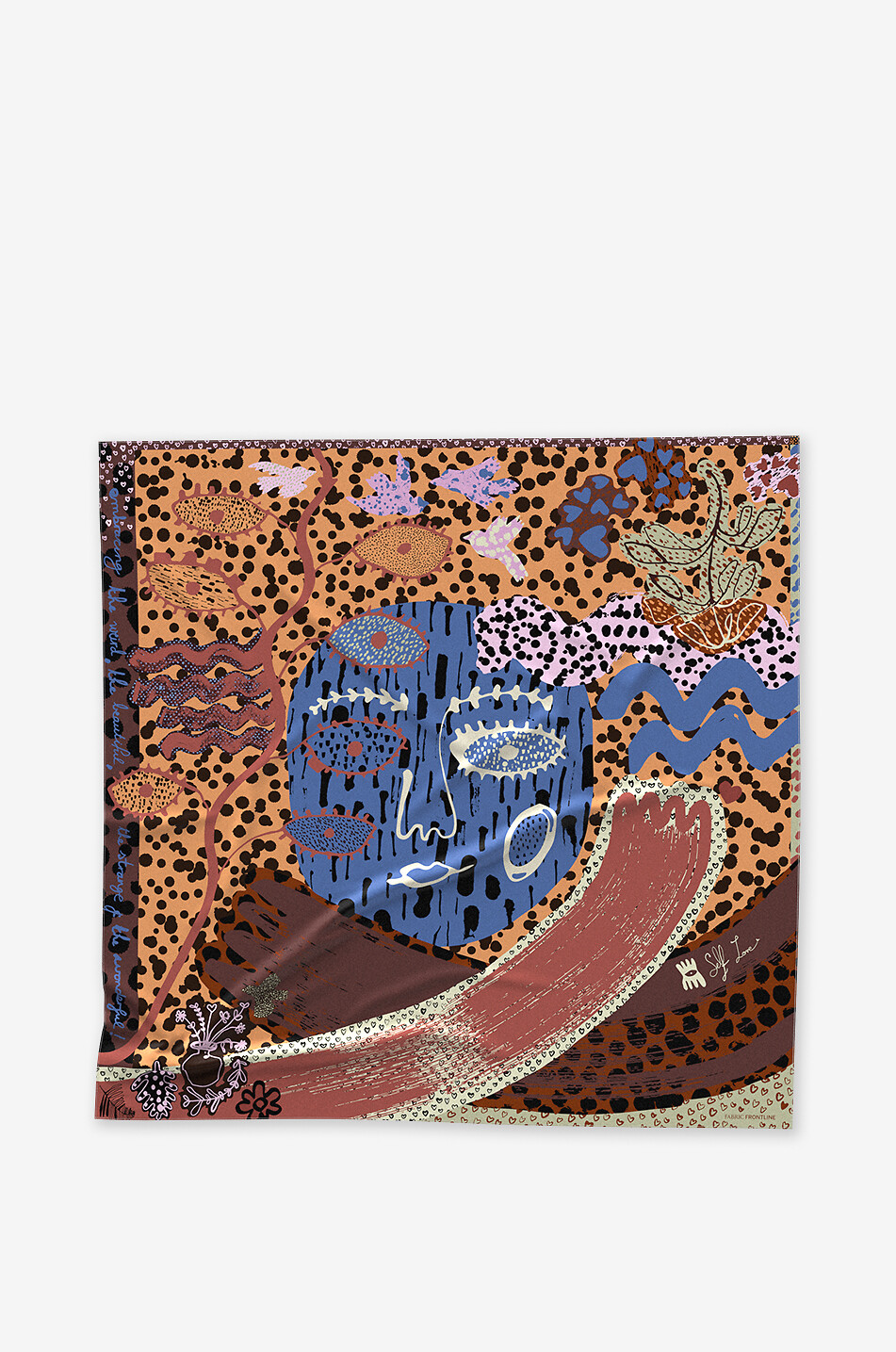 FABRIC FRONTLINE Self Love fancy pattern scarf Women MULTI COLOURED 1