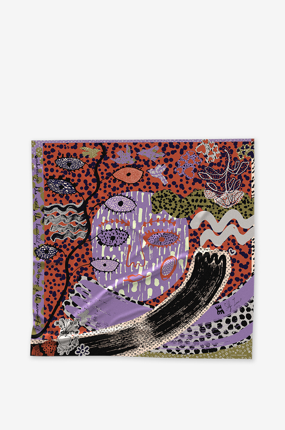 FABRIC FRONTLINE Self Love patterned fancy scarf Women MULTI COLOURED 1