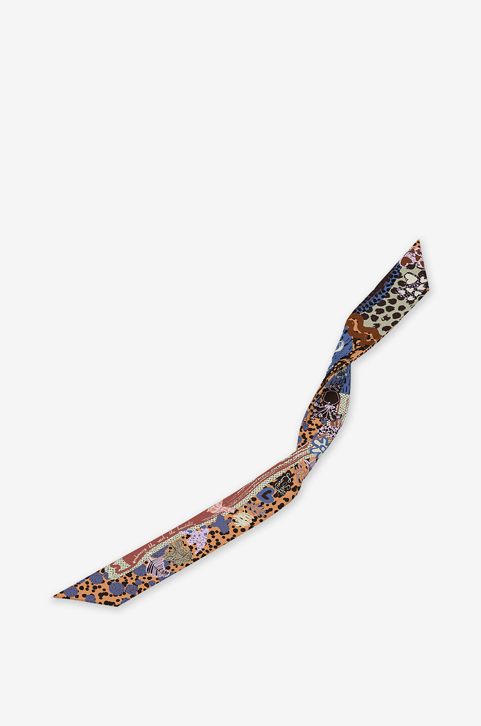 Self Love patterned silk twilly scarf