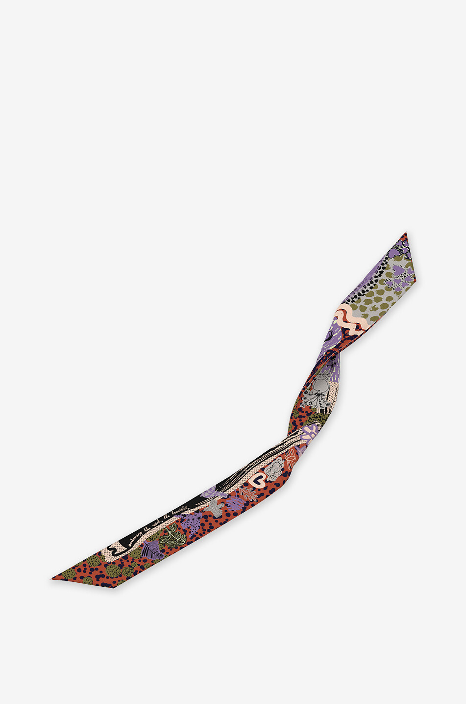 Self Love patterned silk scarf