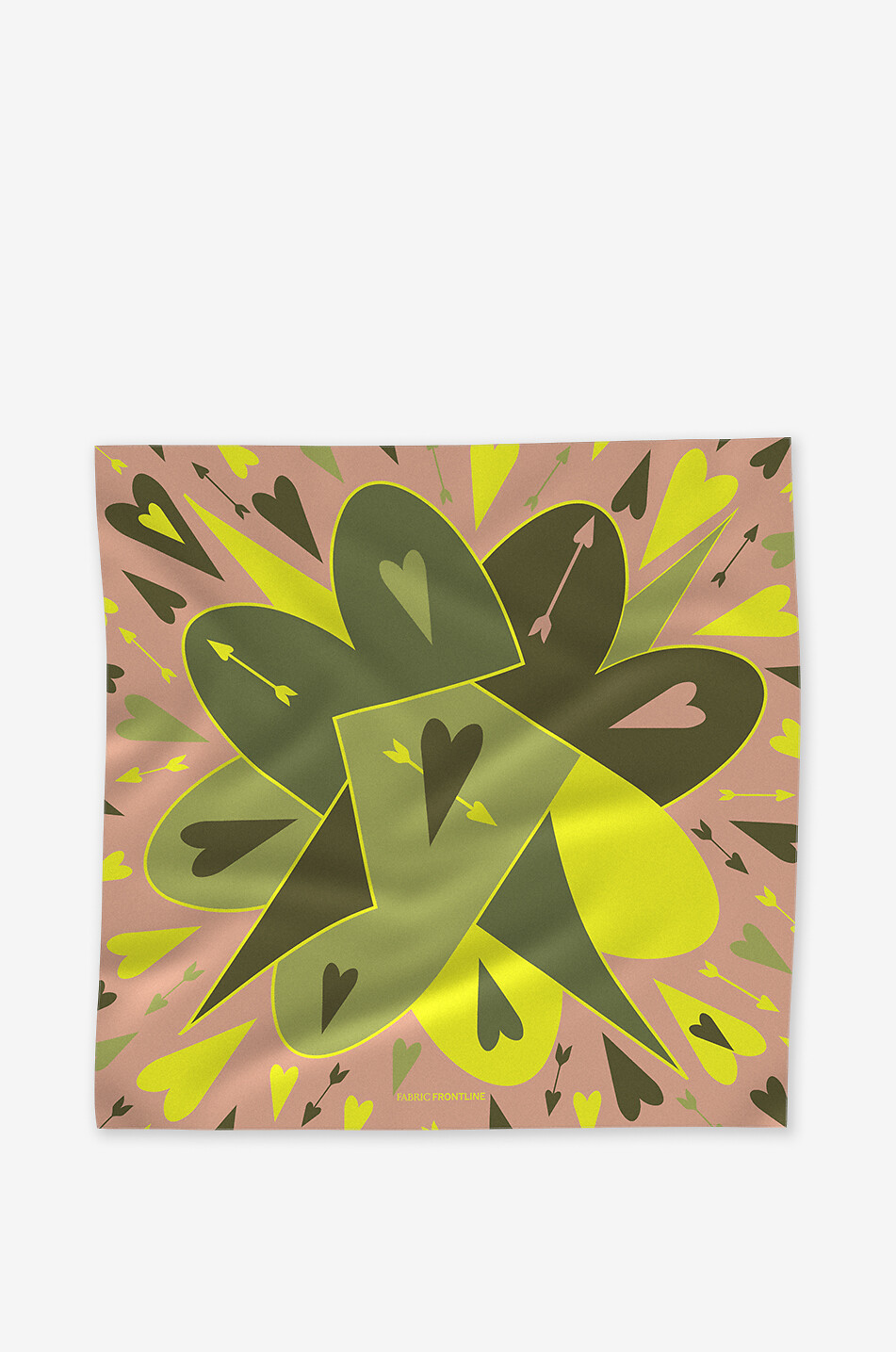 Big Bang heart print silk square