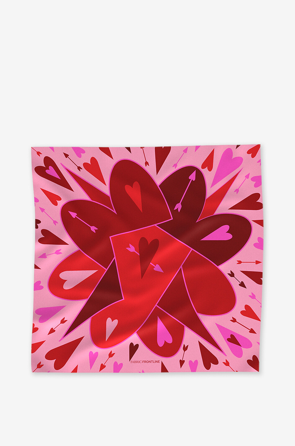 FABRIC FRONTLINE Big Bang heart print silk square Women RED 1