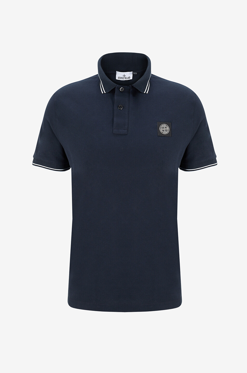 STONE ISLAND Polo slim à manches courtes 200007 Organic Cotton Stretch Homme BLEU FONCE 1