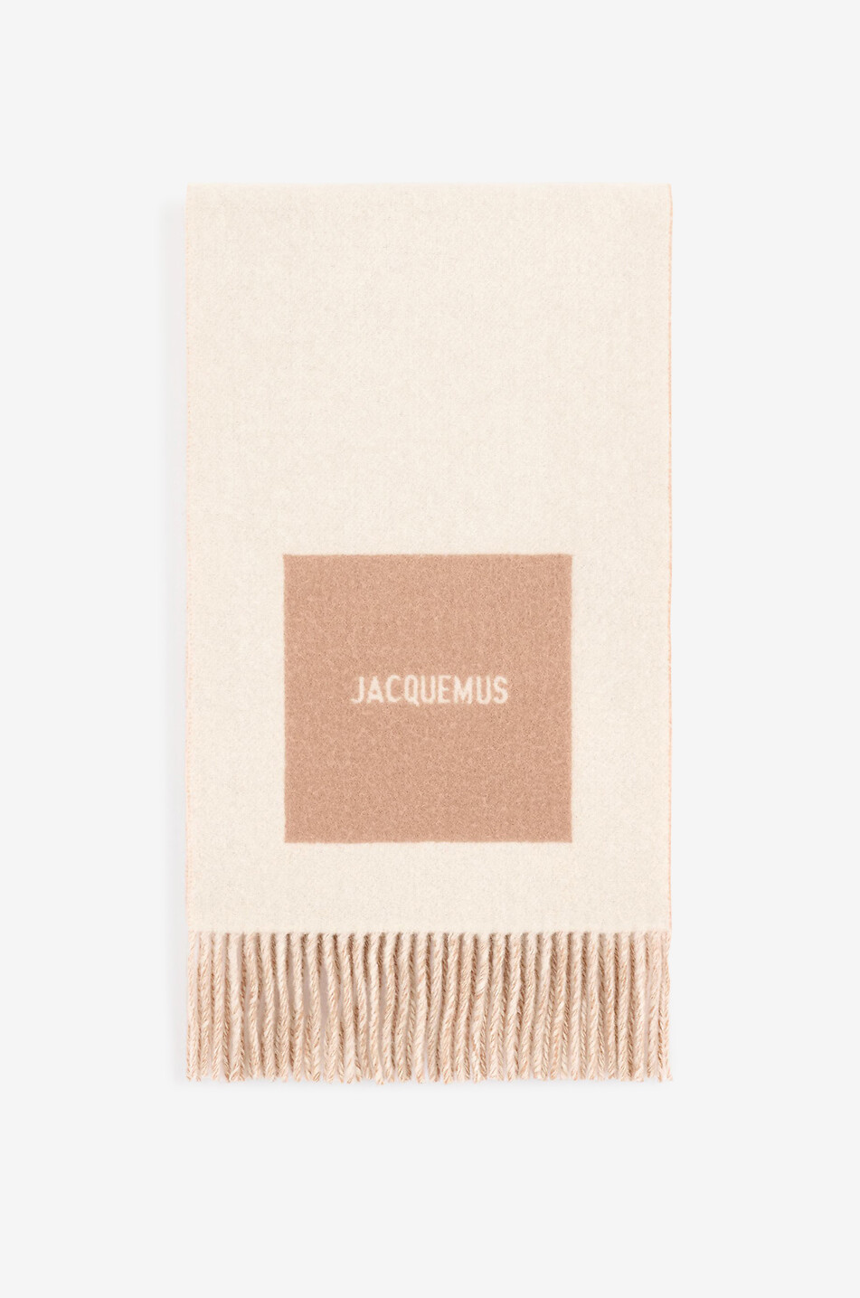 JACQUEMUS Écharpe tissée en laine L'Écharpe Rond Carré Femme BEIGE 2