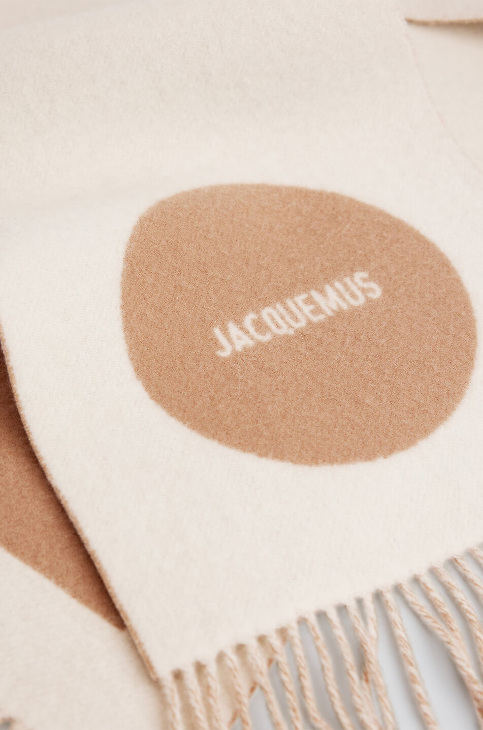 JACQUEMUS Écharpe tissée en laine L'Écharpe Rond Carré Femme BEIGE 4