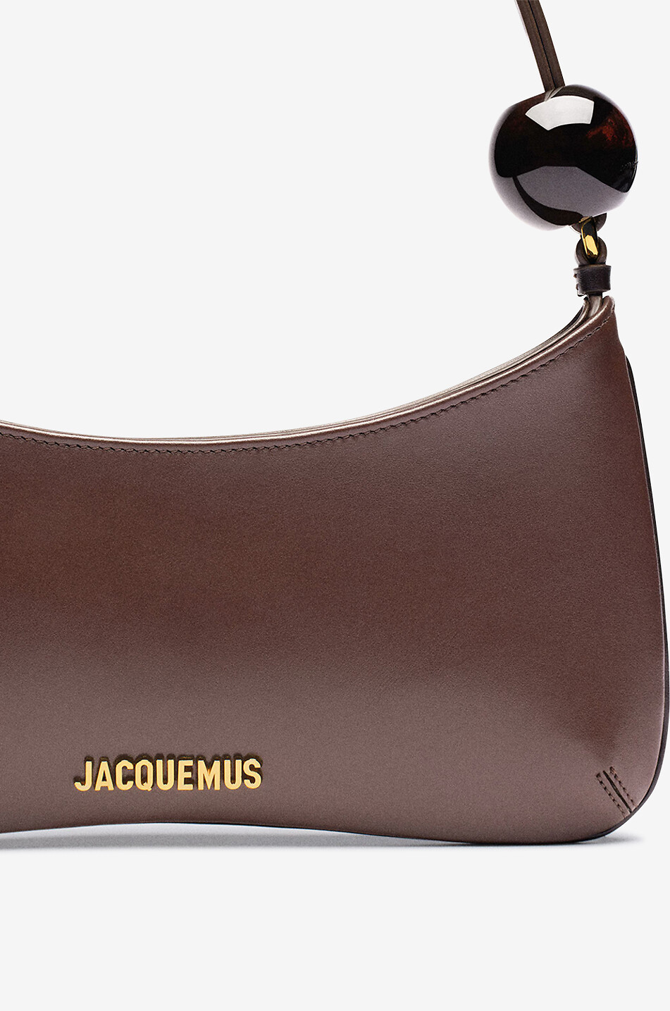 JACQUEMUS Schultertasche aus Glattleder Le Bisou Perle Damen HELLBRAUN 4