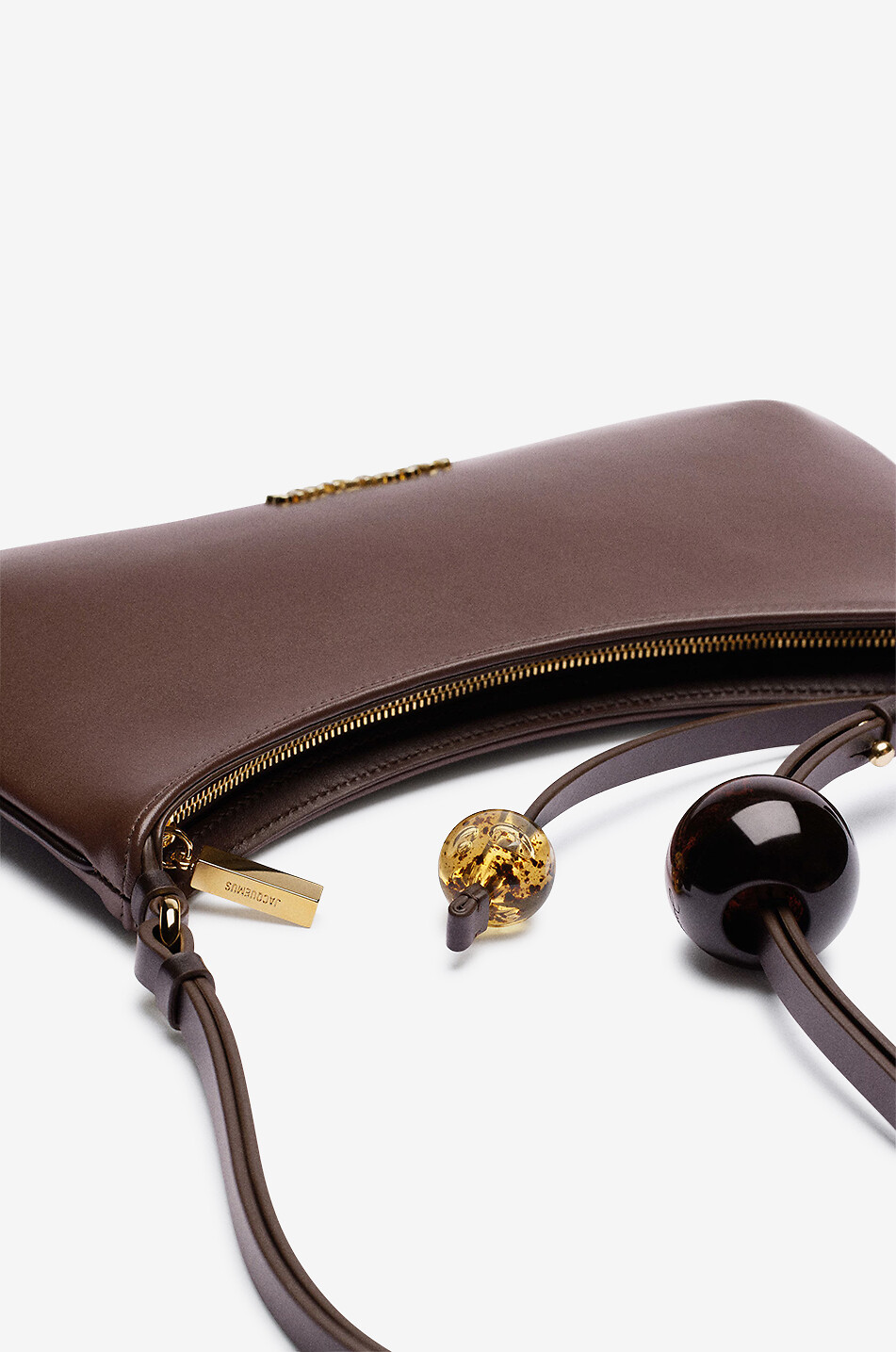 JACQUEMUS Schultertasche aus Glattleder Le Bisou Perle Damen HELLBRAUN 5