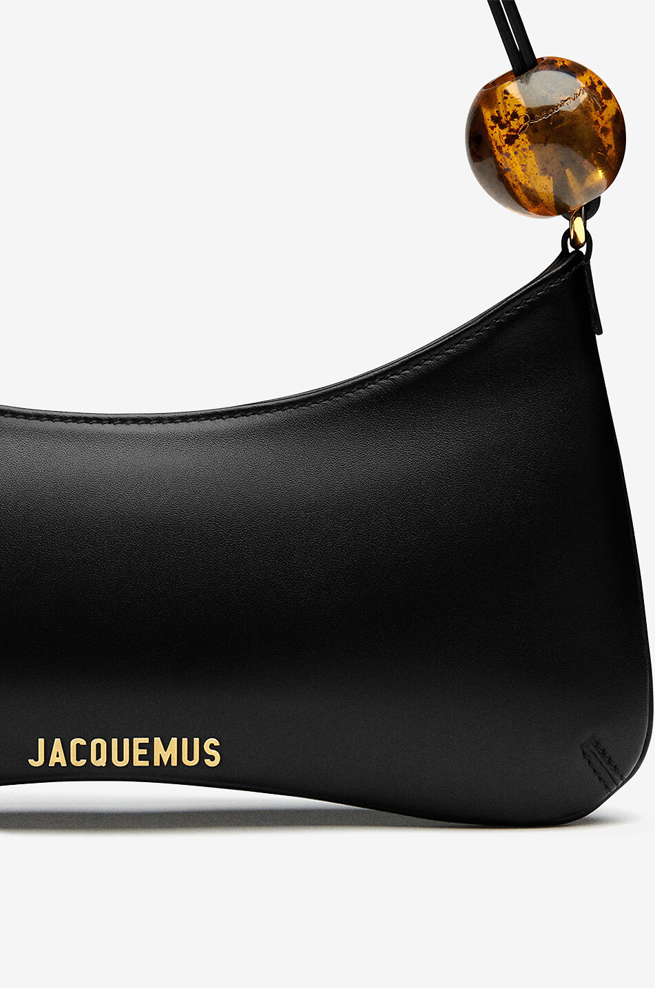 JACQUEMUS Schultertasche aus Glattleder Le Bisou Perle Damen SCHWARZ 4