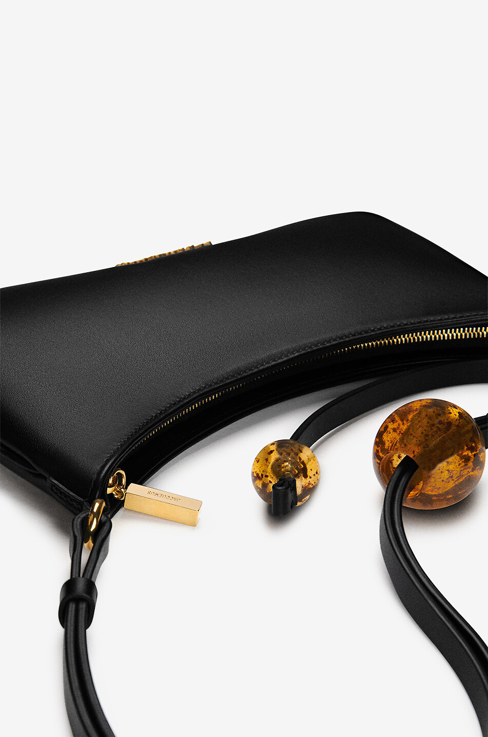 JACQUEMUS Schultertasche aus Glattleder Le Bisou Perle Damen SCHWARZ 5