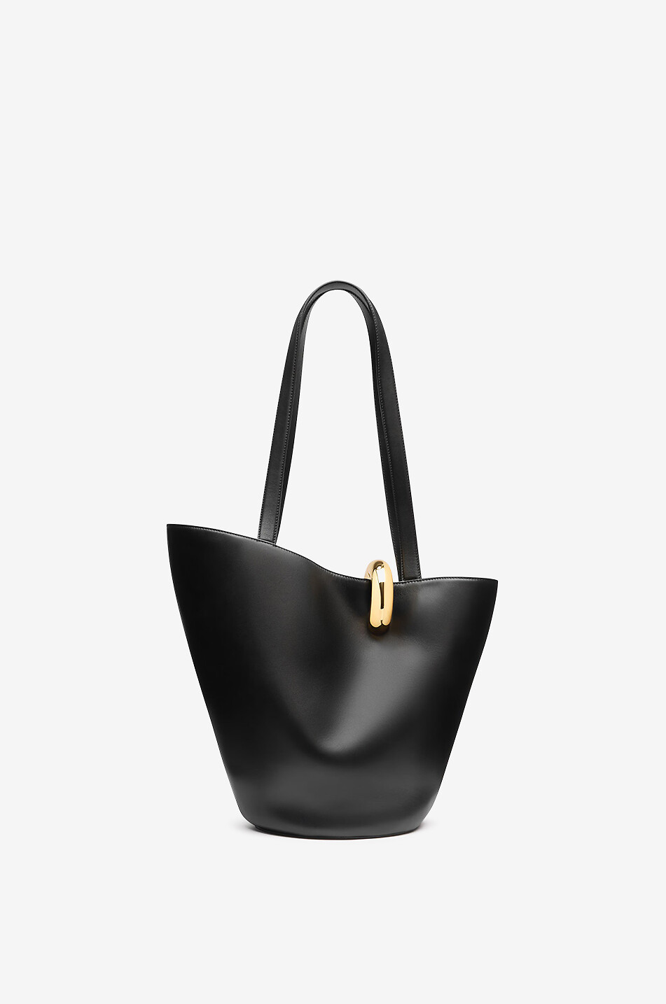 JACQUEMUS Asymmetrische Glattleder-Buckettasche Le Bambola Moyen Damen SCHWARZ 2