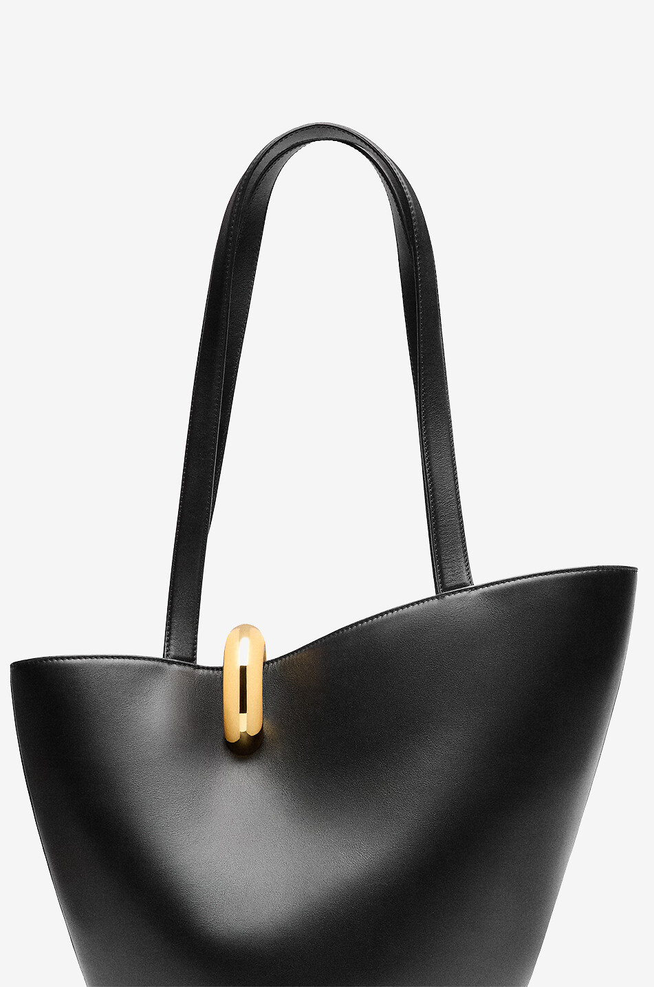 JACQUEMUS Asymmetrische Glattleder-Buckettasche Le Bambola Moyen Damen SCHWARZ 4