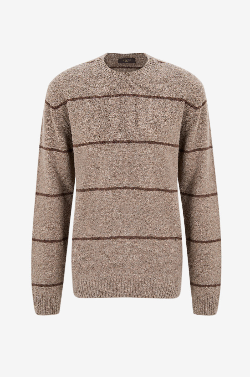 Flauschiger Strickpullover mit Rundhalsausschnitt Giro