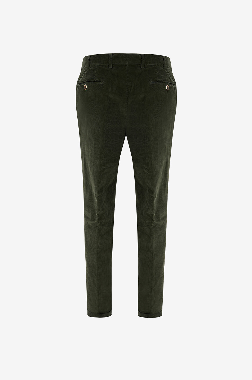 BONGENIE Ultra slim fit pinstripe corduroy trousers Men DARK GREEN 2