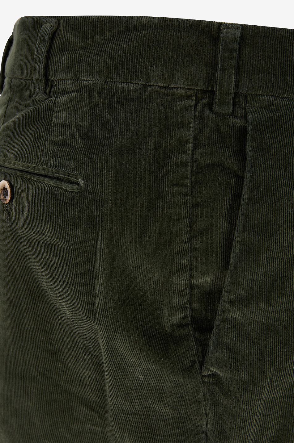 BONGENIE Ultra slim fit pinstripe corduroy trousers Men DARK GREEN 3