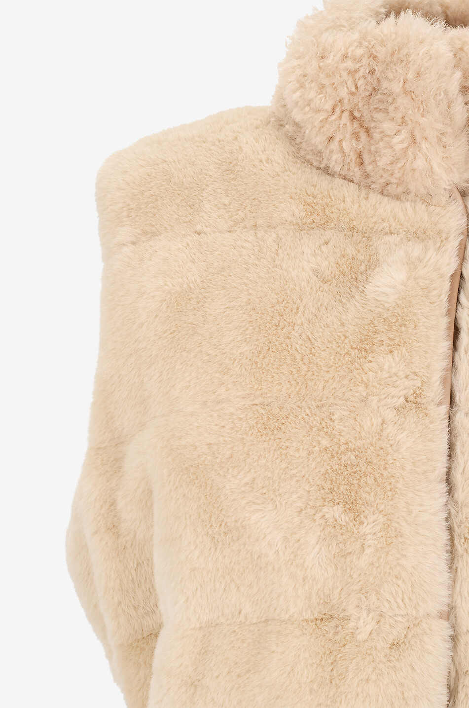 MONCLER Joui faux fur quilted vest Women BEIGE 3