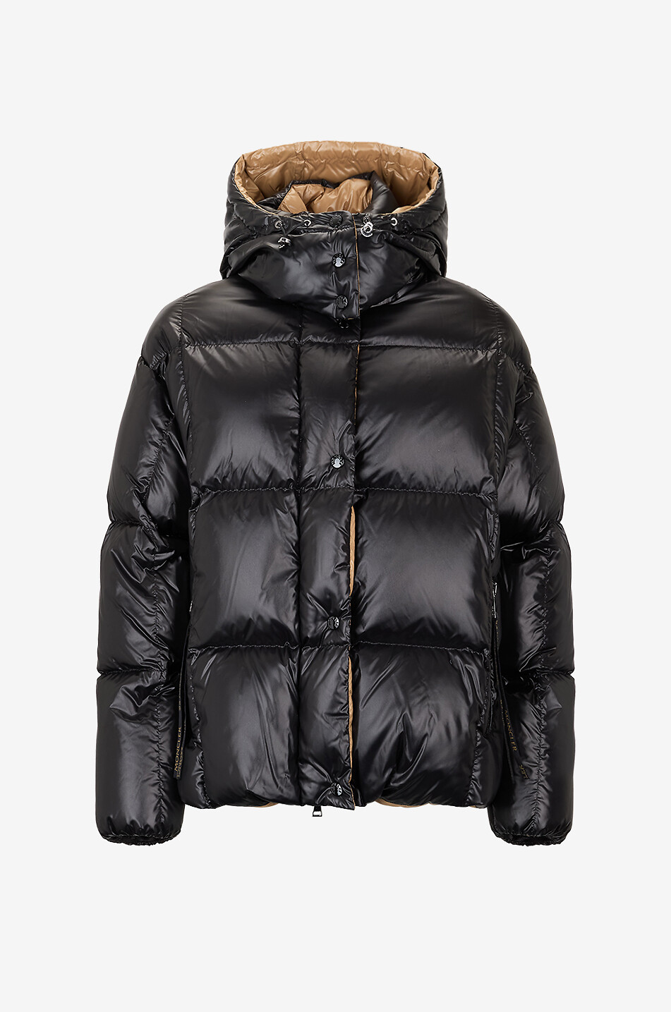 Bady lacquer nylon short cinched down jacket - MONCLER - BLACK