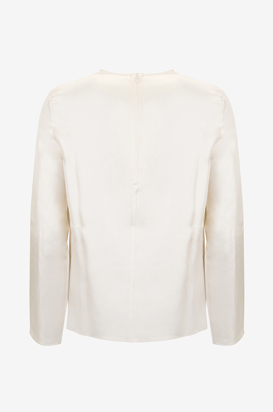 LOULOU DE SAISON Top drapé manches longues en sergé de soie Azae Femme BLANC CASSE 2