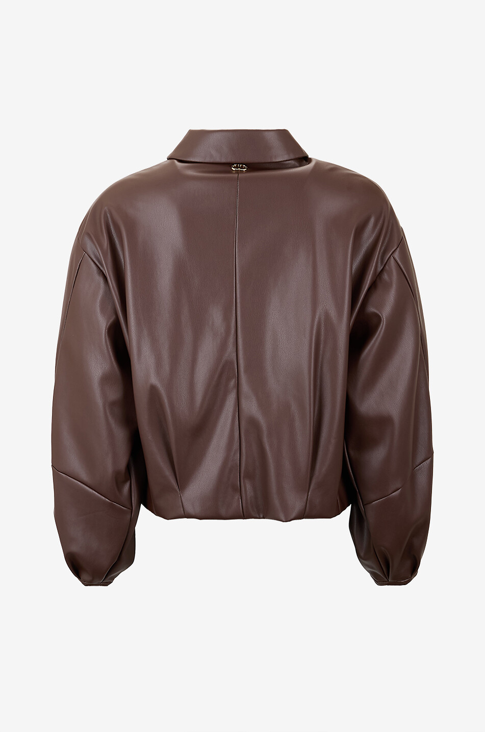 TWINSET Surchemise courte en cuir synthétique vegan Femme MARRON 2