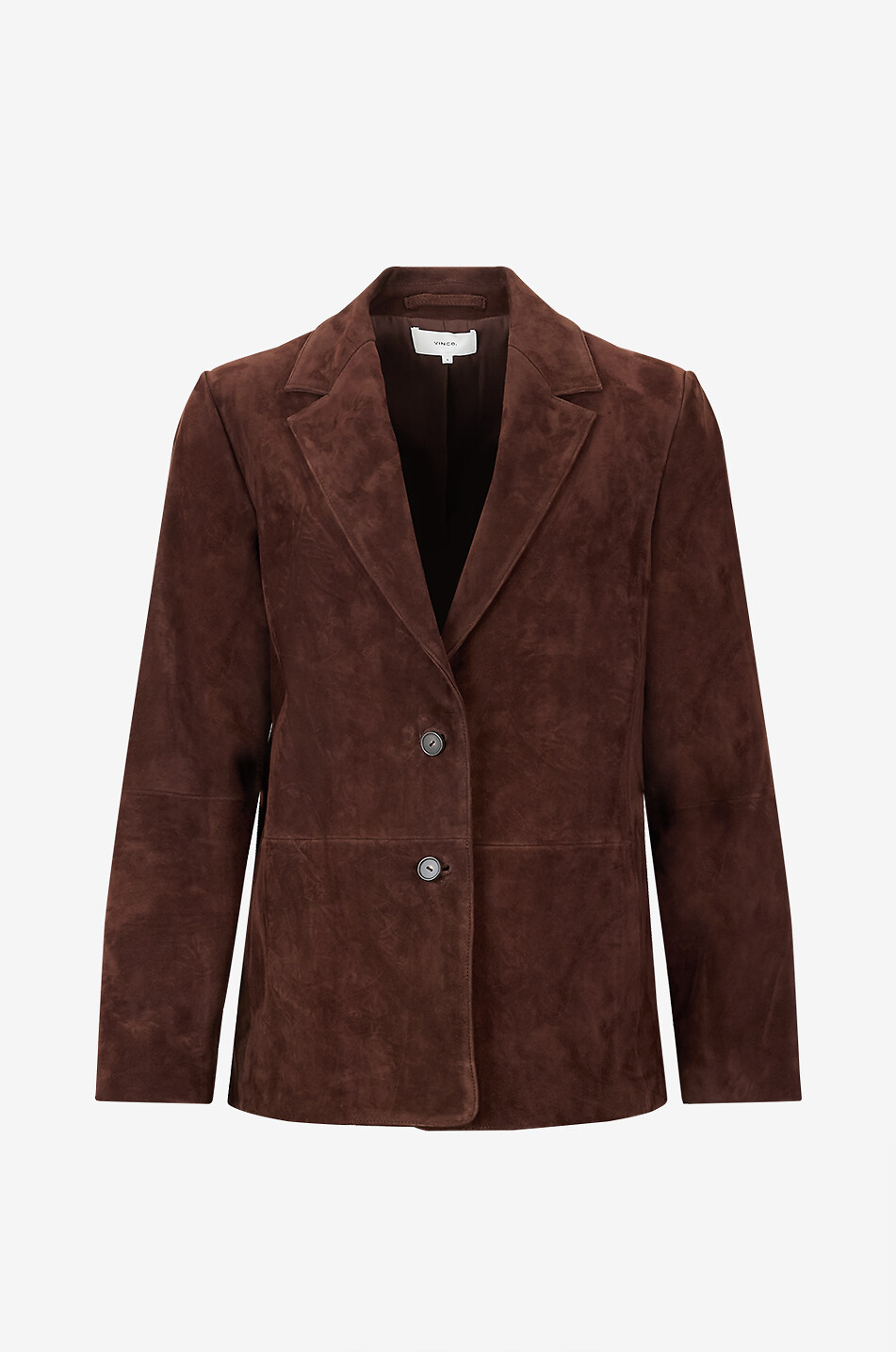 Oversized single-breasted suede blazer - VINCE - BROWN